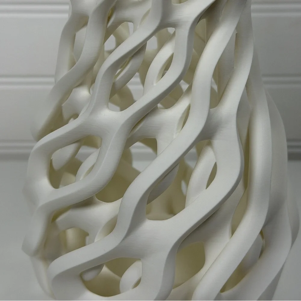 Sculptural Vase, Chain Vase, Wavy Openwork Decorative Vase
